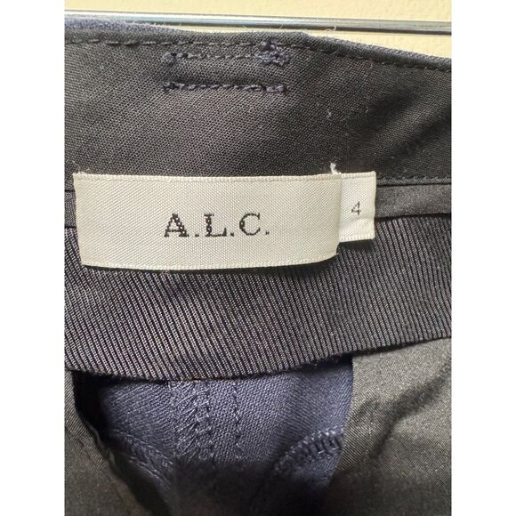 A.L.C. Carson Navy Trouser Pants Seam Detail Split Leg Work Career, Sz 4 - Picture 11 of 15